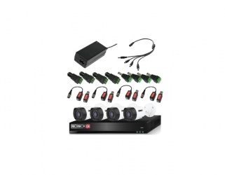 Provision-ISR Kit de Vigilancia KIT-2MP-8X4-FREE-BALUN de 4 Cámaras y 8 Canales, con Grabadora 