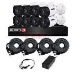 Provision-ISR Kit de Vigilancia PAK88LIGHTCC2MP de 8 Cámaras CCTV Bullet y 8 Canales, con Grabadora 