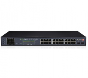 Switch Provision-ISR Gigabit Ethernet POES-24370GCL+2SFP, 24 puertos 0/100/1000Mbps + 2 Puertos SFP, 52 Gbit/s, 8000 Entradas - Administrable 