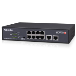 Switch Provision ISR Fast Ethernet POES-08120C+2I-V2, 10 Puertos 10/100Mbps (8x PoE), 2 Gbit/s, 1000 Entradas - No Administrable 
