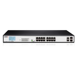 Switch Provision-ISR Gigabit Ethernet PoES-16300C+2Combo, 18 Puertos 10/100/1000Mbps + 2 Puertos SFP, 7.2Gbit/s, 4000 Entradas - No Administrable 