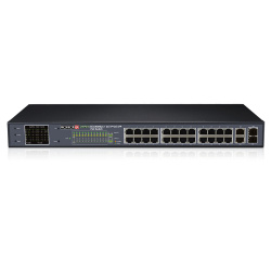 Switch Provision-ISR Fast Ethernet PoES-24370CL+2G+2SFP, 24 puertos PoE 10/100 + 2x RJ45 + 2 Puertos SFP, 8000 Entradas 