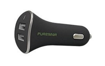 PureGear Cargador para Auto 97202VRP, 2x USB 2.0, 24W, Negro 