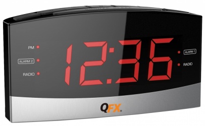 QFX Radio Despertador CR-32, AM/FM, Negro 
