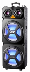 QFX Bafle SBX-122, Bluetooth, Inalámbrico, USB 2.0, Negro 