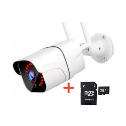 Qian Cámara CCTV Bullet IR para Exteriores QCI-62302, Inalámbrico, 1920 x 1080 Pixeles, Día/Noche — incluye Memoria Micro SD 