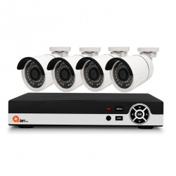 Qian Kit de Vigilancia QKC4D41901 de 4 Cámaras CCTV Bullet y 4 Canales, con Grabadora 