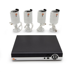 Qian Kit de Vigilancia QKC4D41903 de 4 Cámaras CCTV Bullet y 4 Canales, con Grabadora 