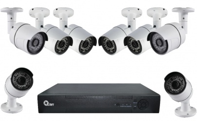 Qian Kit de Vigilancia YAO de 8 Cámaras CCTV Bullet y 8 Canales, con Grabadora 