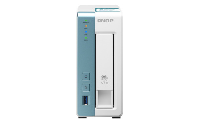 QNAP TS-131K NAS de 1 Bahía 3.5'', Annapurna Labs AL214 1.70GHz, 1GB DDR3, SATA,  3x USB 3.2, Blanco/Turquesa ― incluye 1 Disco 