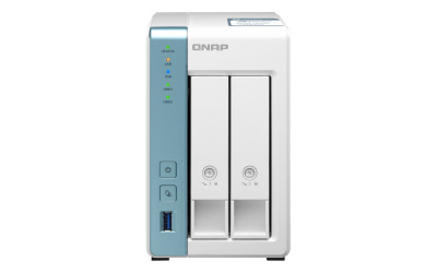 QNAP TS-231P3 NAS de 2 Bahías, 2GB, Annapurna Labs AL314 1.7GHz, SATA III, Blanco/Azul ― no incluye Discos 