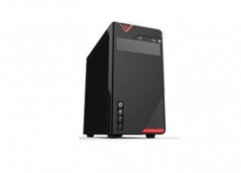 Gabinete Quaroni 92006CE, Midi-Tower, Micro-ATX/Mini-ITX, USB 2.0, con Fuente 400W, Negro/Rojo 