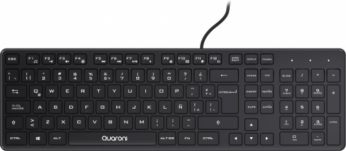 Kit de Teclado y Mouse Quaroni KAQ01, Alámbrico, USB, Negro (Español) 