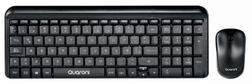 Kit de Teclado y Mouse Quaroni KIQ01, Inalámbrico, USB, Negro (Español) 