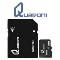 Memoria Flash Quaroni, 16GB MicroSDHC Clase 10, con Adaptador 