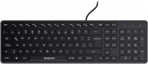 Teclado Quaroni TAQ01, Alámbrico, USB, Negro (Español) 