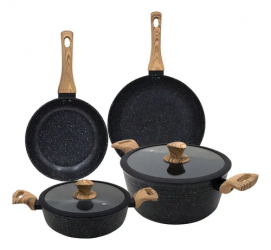 Queen Sense Batería de Cocina Barcelona, Cerámico, Antiadherente, 6 Piezas 