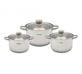 Queen Sense Batería de Cocina SOA026-00, Acero Inoxidable, Antiadherente, 6 Piezas 