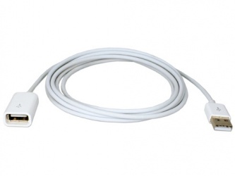 QVS Cable USB A Macho - USB A Hembra, 1 Metro, Blanco, para iPad 