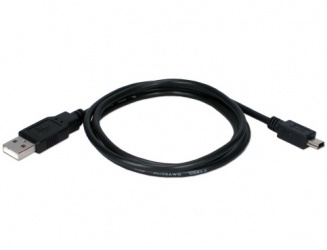 QVS Cable USB A Macho - mini USB B Macho, 1 Metro, Negro 