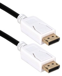 QVS Cable DisplayPort Macho - DisplayPort Macho, 1.8 Metros, Negro/Blanco 