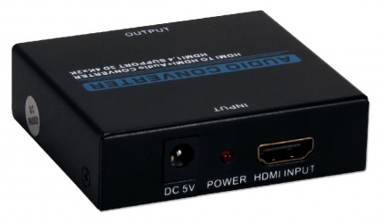 QVS Convertidor HDMI Hembra - HDMI Hembra + Toslink hembra + RCA Hembra + 3.5mm Hembra, Negro 