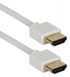 QVS Cable HDMI de Alta Velocidad con Ethernet HDMI Macho - HDMI Macho, 3 Metros, Blanco 