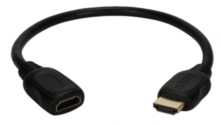 QVS Cable HDMI de Alta Velocidad 4K, HDMI Macho - HDMI Macho, 30cm, Negro 