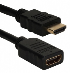 QVS Cable HDMI de Alta Velocidad 4K, HDMI Macho - HDMI Macho, 3 Metros, Negro 