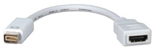 QVS Adaptador Mini-DVI Macho - HDMI Hembra, Blanco 