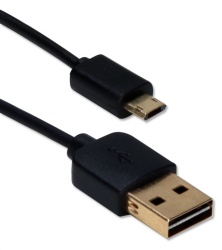 QVS Cable USB USB A Macho - micro USB B Macho, 1.8 Metros, Negro 