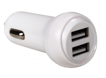 QVS Cargador para Auto USBCC-2P, 1.2A, 2x USB 2.0, Blanco 