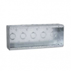 Raco Caja para Pared HUB-694, 19 Entradas, Acero 