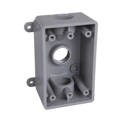 Raco Caja Impermeable para Pared HUB-PSB-37550, 3 Puertos, Gris 