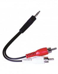 Radox Cable AUX 3.5mm Macho - 2 x RCA Macho, 15cm, Negro 