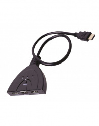 Radox Adaptador HDMI Tipo A Macho - 3x HDMI Hembra, 10cm, Negro 