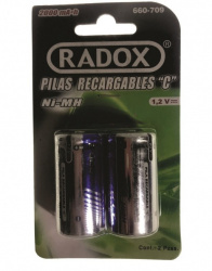 Radox Pilas Recargables C, 1.2V, 2 Piezas 
