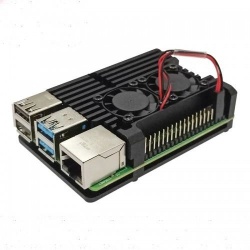 Raspberry Carcasa de Metal con Ventilador IC-00065, Compatible con Raspberry Pi 4 