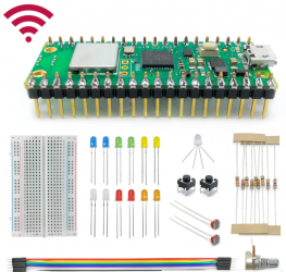 Raspberry Kit Placa de Desarrollo Pi Pico W, 40 Pines, Micro USB - Headers Soldados 