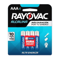 Rayovac Pila Alcalina AAA, 4 Piezas 