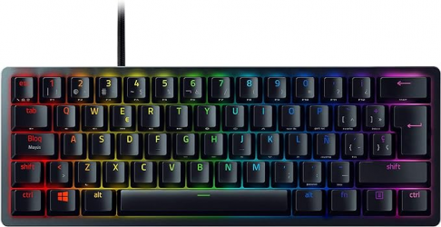 Teclado Gamer Razer Huntsman Mini 60% RGB, Mecánico, Switch Óptico Purple, Alámbrico, Negro (Español) 