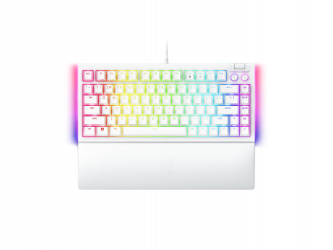 Teclado Gamer Razer Blackwidow V4 75% RGB, Teclado Mecánico, Switch Tactile, Alámbrico, Blanco (Inglés) 