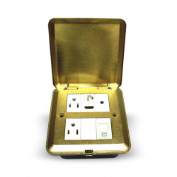 Redleaf Caja para Piso PT007, 6 Puertos Puertos, Dorado  