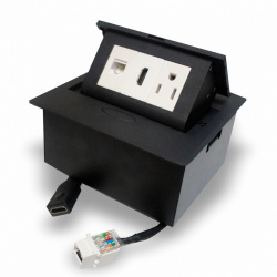 Redleaf Caja de Conectividad para Escritorio PT138, 1 Contacto, 1X HDMI, 1x RJ-45 