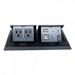 Redleaf Caja de Conectividad para Escritorio PT366B, 2 Contactos, 1x HDMI, 1x VGA, 1XRJ-45, 1x USB 