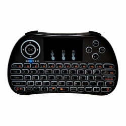 Mini Teclado Redlemon con Touchpad para Smart TV, Inalámbrico, USB, Negro (Inglés) 
