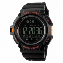 Redlemon Smartwatch Skmei 1245, Touch, Bluetooth, Android/iOS, Negro/Naranja - Resistente al Agua 