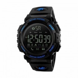 Redlemon Smartwatch Skmei 1303, Bluetooth, Android/iOS, Negro/Azul - Resistente al Agua 