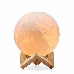 Redlemon Lámpara de Luna en Impresión 3D, LED, 12cm, Plástico 