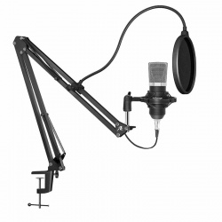 Redlemon Micrófono Condensador Profesional, Alámbrico, 3.5mm, Negro 